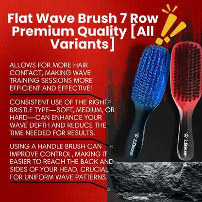 Flat Wave Brush 7 Row Premium Quality [All Variants] Flat Wave Brush 26kingwavymerch 