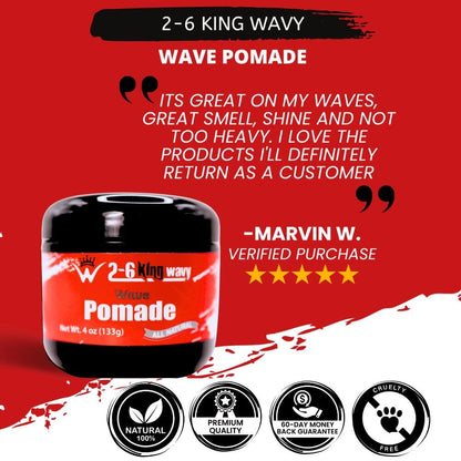 Pomade 4oz Premium Quality Wave Natural Products 26 King Wavy Merch, LLC 