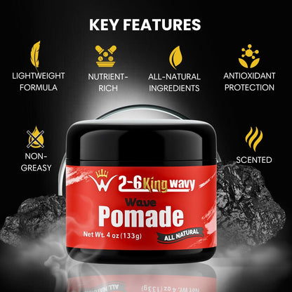 Pomade 4oz Premium Quality Wave Natural Products 26 King Wavy Merch, LLC 
