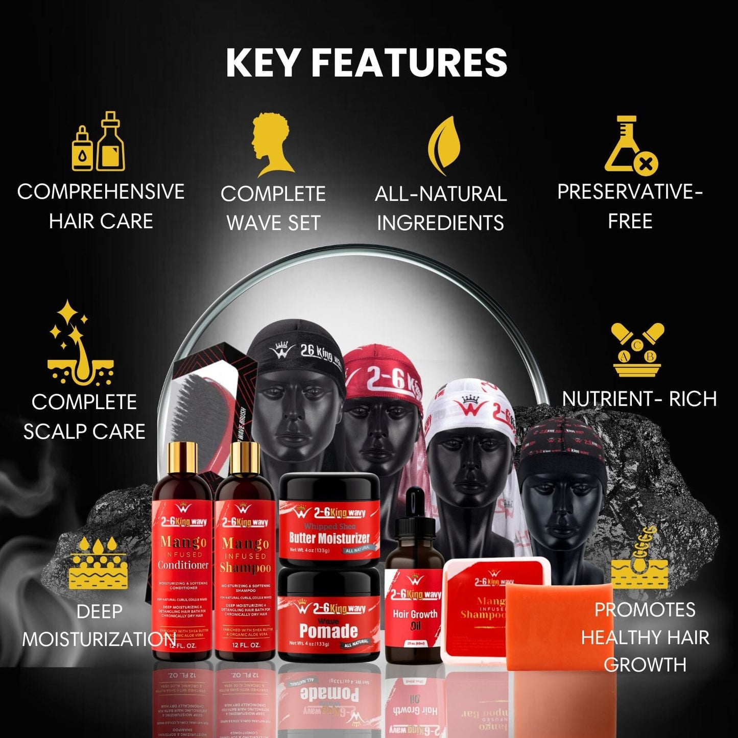 Ultimate 2-6 King Wavy Elite Pack Premium Quality Wave Natural Products 26 King Wavy Merch, LLC 