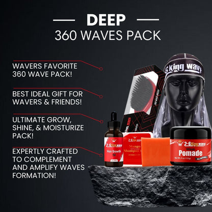 Get Deep Waves Bundle Kit - Premium Pack Wave Natural Products - Kit 26 King Wavy Merch, LLC 