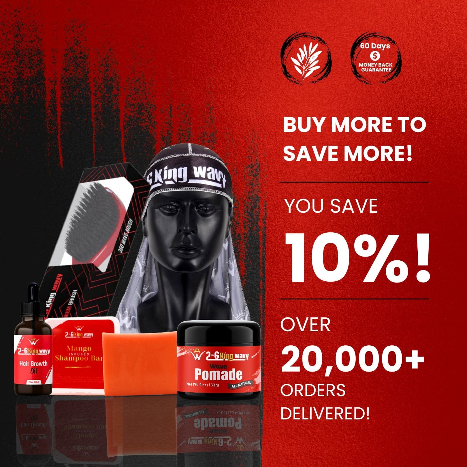 Get Deep Waves Bundle Kit - Premium Pack Wave Natural Products - Kit 26 King Wavy Merch, LLC 