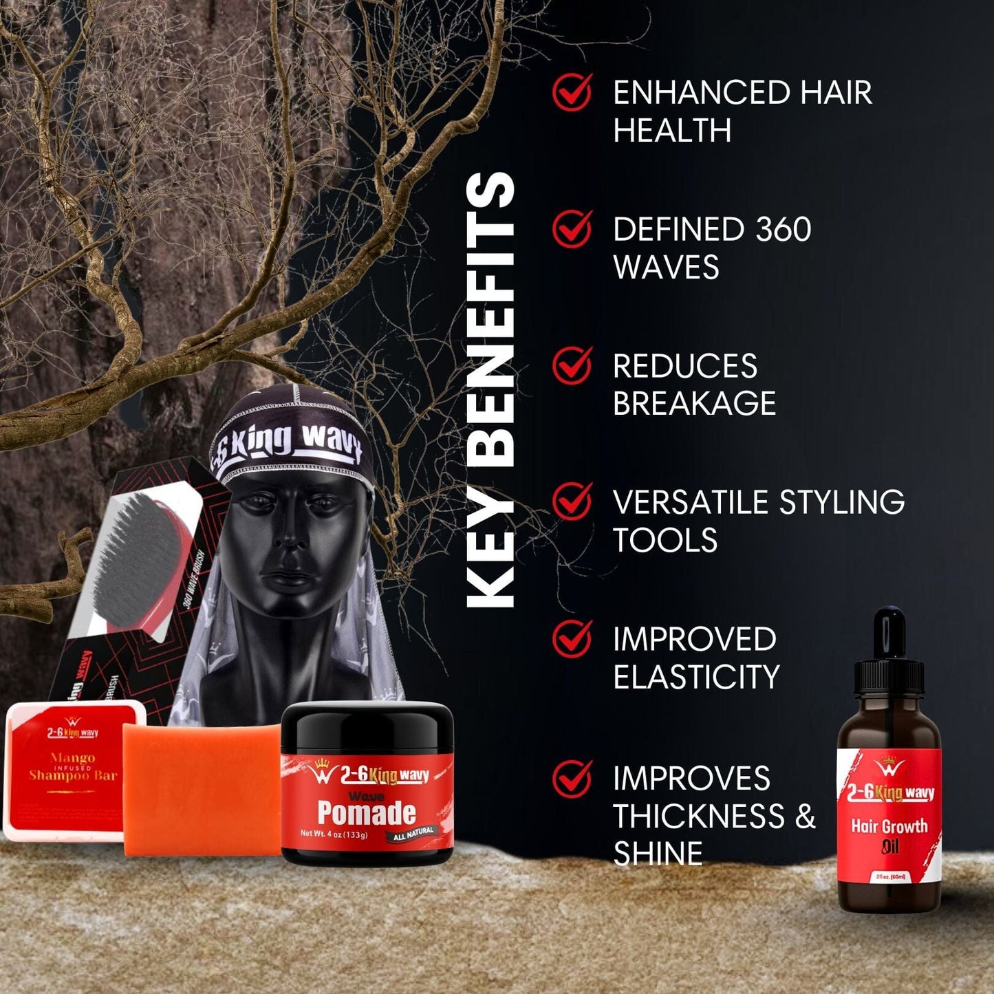 Get Deep Waves Bundle Kit - Premium Pack Wave Natural Products - Kit 26 King Wavy Merch, LLC 