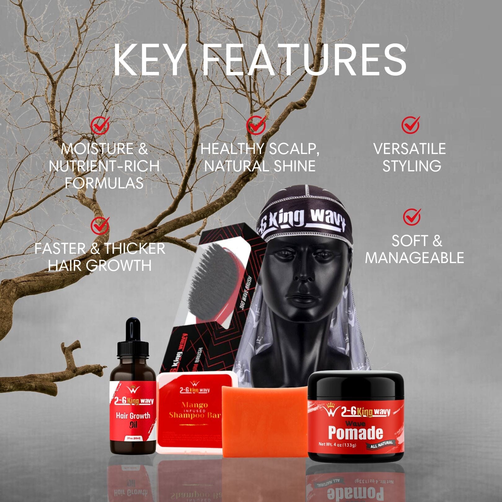 Get Deep Waves Bundle Kit - Premium Pack Wave Natural Products - Kit 26 King Wavy Merch, LLC 