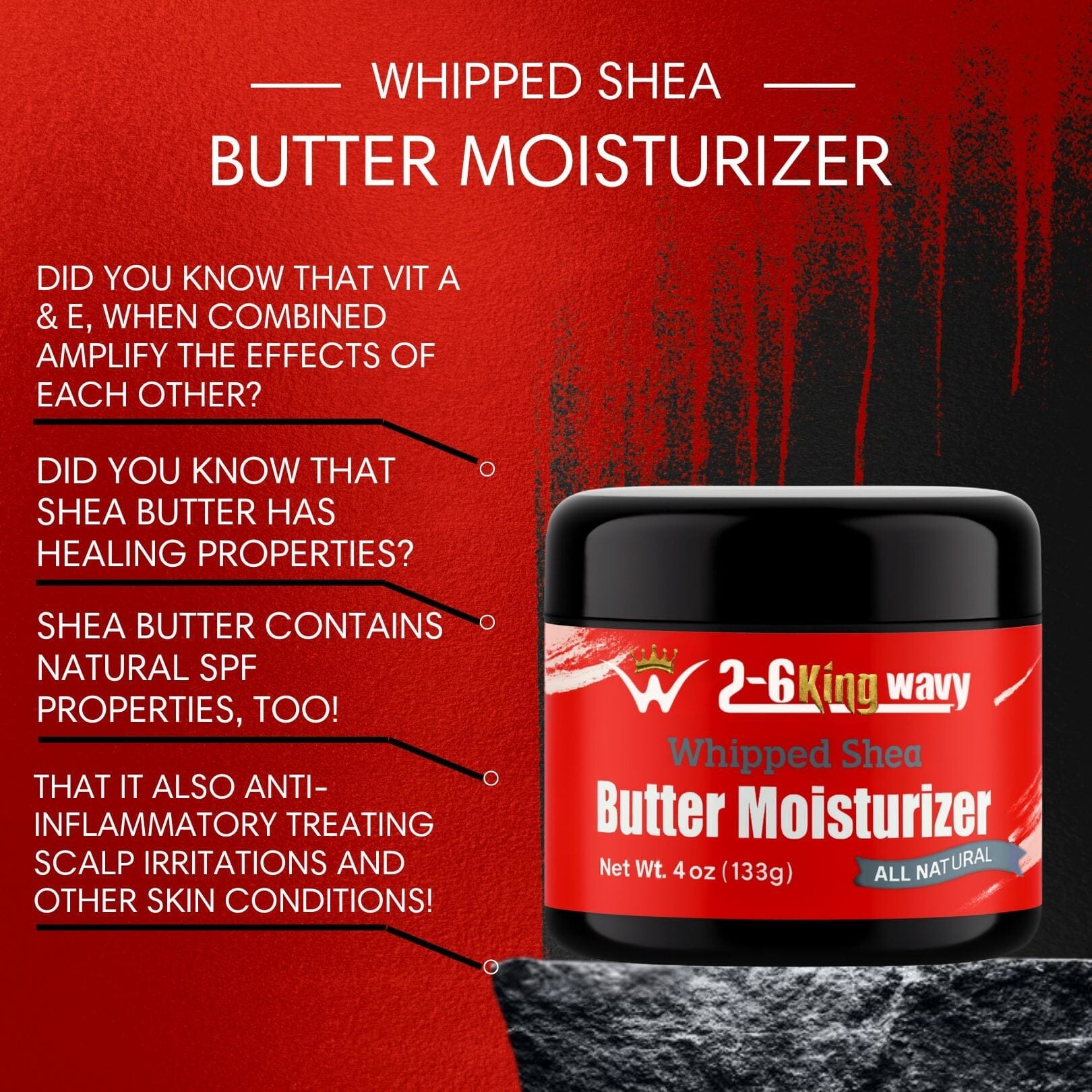Whipped Shea Butter Moisturizer for 360 Waves & Dry Hair | 26 King