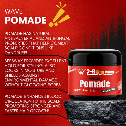Pomade 4oz Premium Quality Wave Natural Products 26 King Wavy Merch, LLC 
