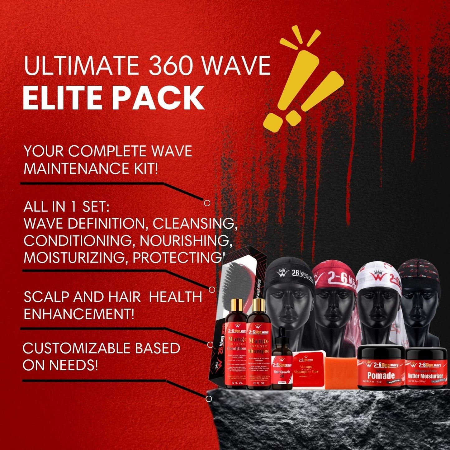 Ultimate 2-6 King Wavy Elite Pack Premium Quality Wave Natural Products 26 King Wavy Merch, LLC 