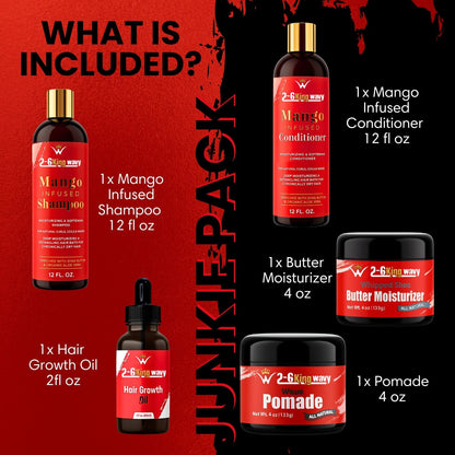 Junkie Pack - Natural Hair Care Essentials Wave Natural Products - Kit 26 King Wavy Merch, LLC 