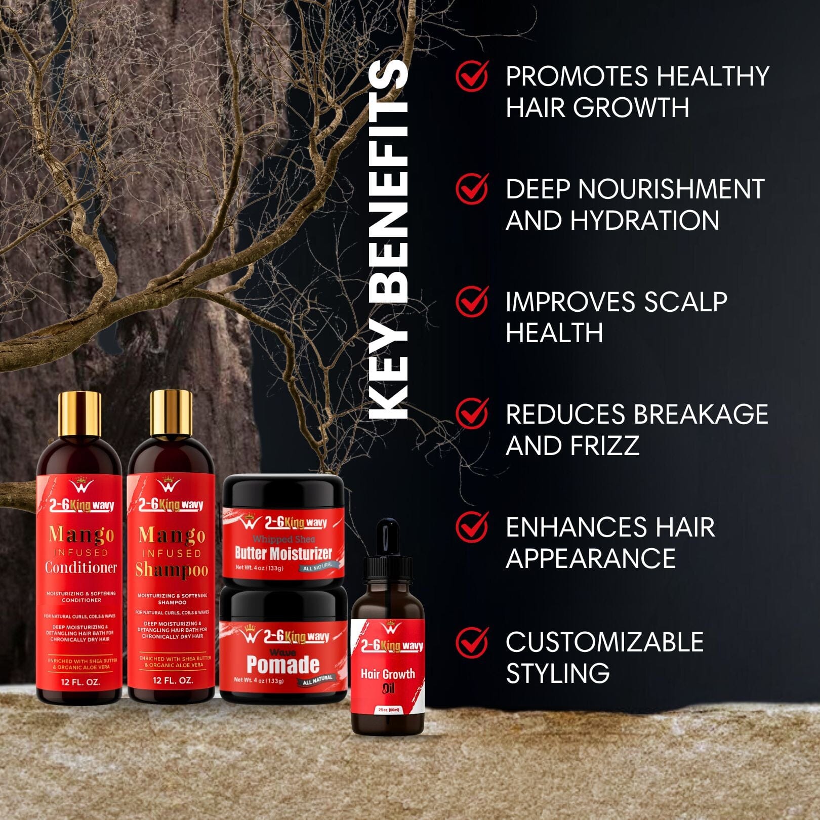 Junkie Pack - Natural Hair Care Essentials Wave Natural Products - Kit 26 King Wavy Merch, LLC 