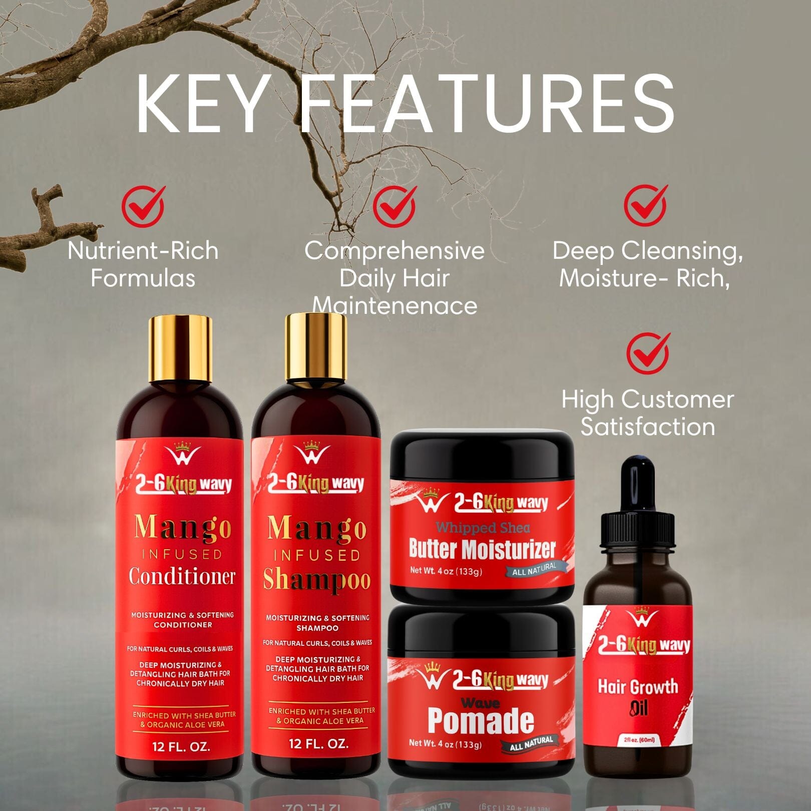 Natural Hair Care Essentials Bundle for Waves & Coarse Hair