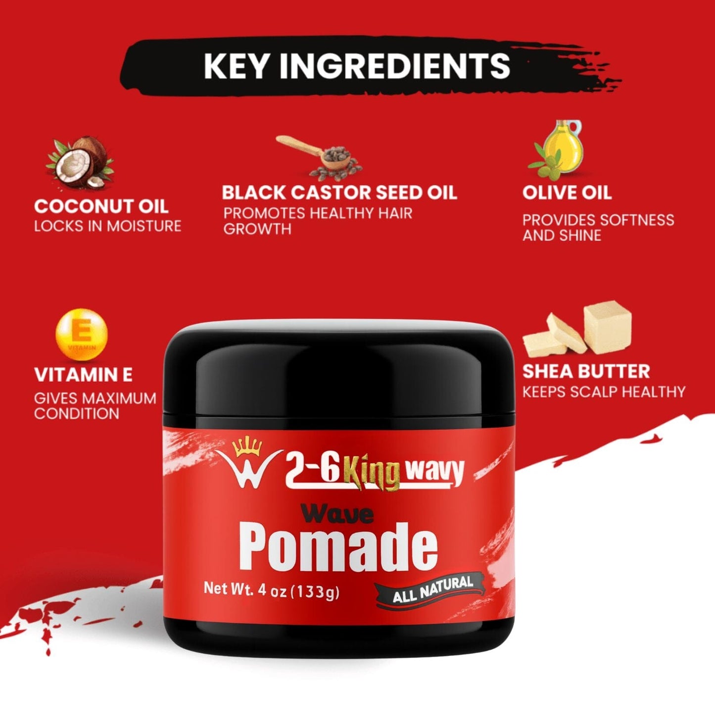 Pomade 4oz Premium Quality Wave Natural Products 26 King Wavy Merch, LLC 