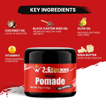 Pomade 4oz Premium Quality Wave Natural Products 26 King Wavy Merch, LLC 