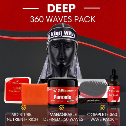 Get Deep Waves Bundle Kit - Premium Pack Wave Natural Products - Kit 26 King Wavy Merch, LLC 