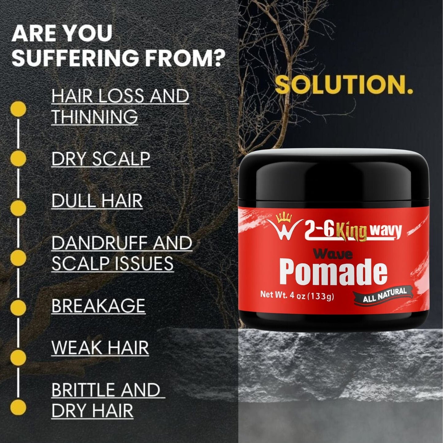 Pomade 4oz Premium Quality Wave Natural Products 26 King Wavy Merch, LLC 