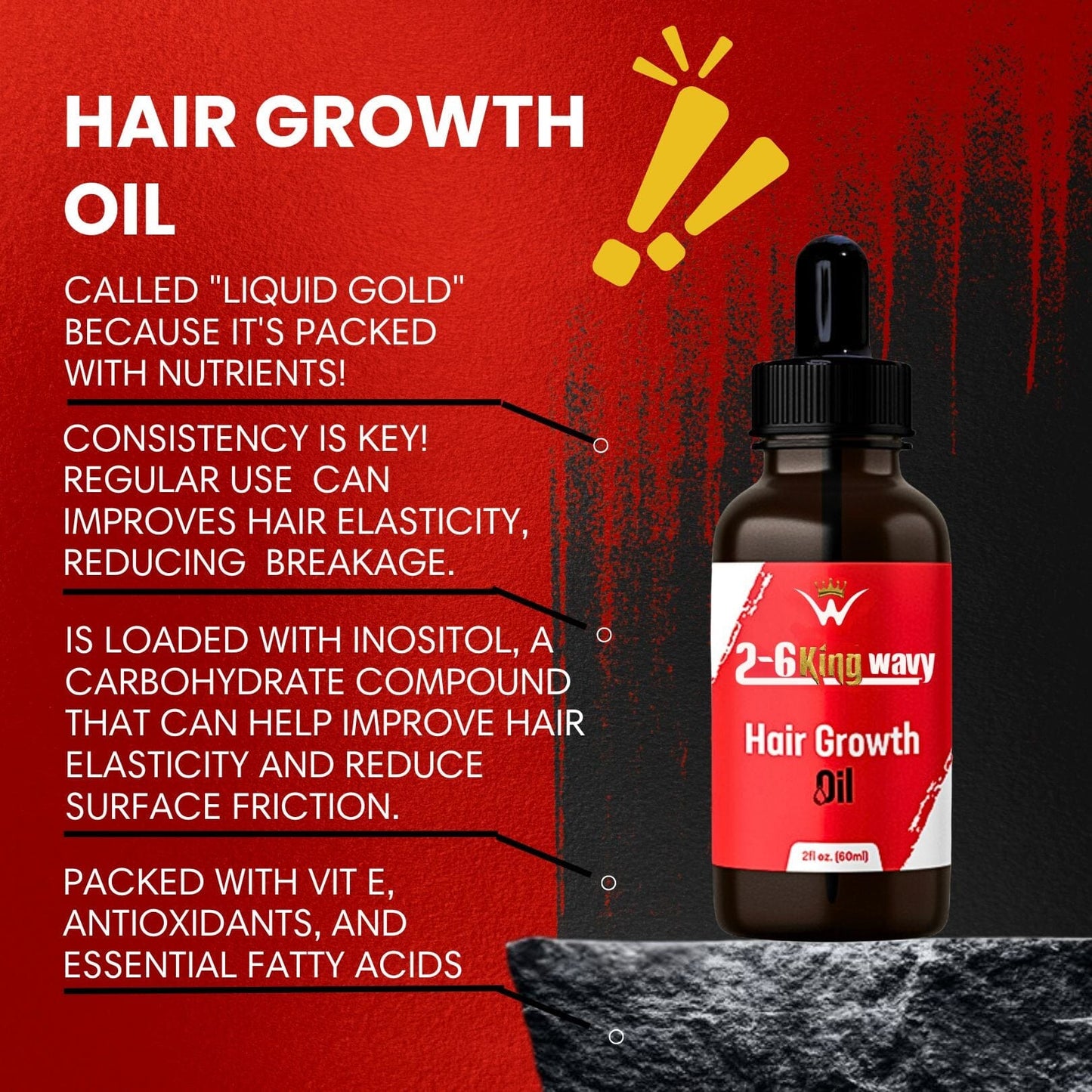Hair Growth Oil 2oz Premium Quality Wave Natural Products 26 King Wavy Merch, LLC 