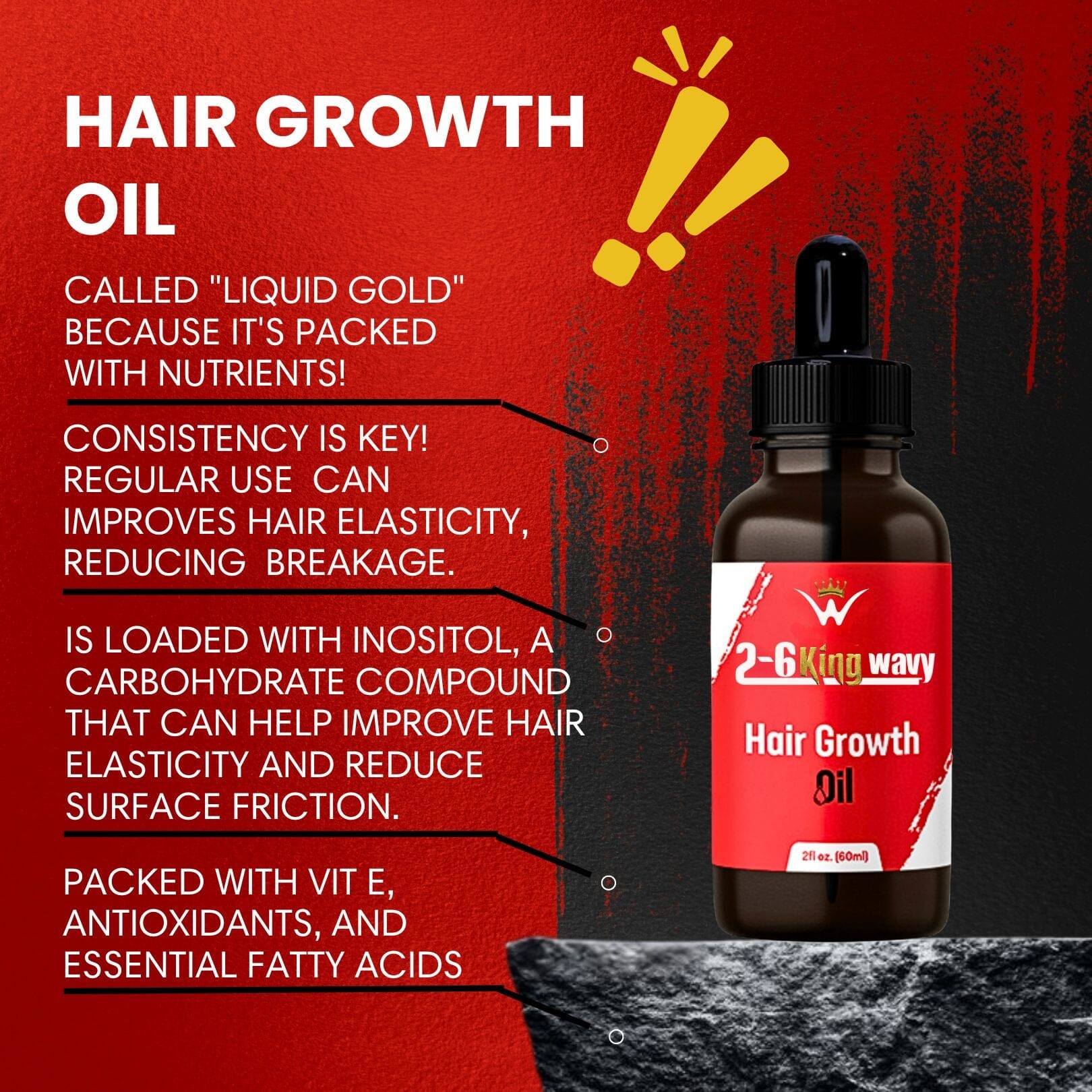 Hair Growth Oil 2oz Premium Quality Wave Natural Products 26 King Wavy Merch, LLC 