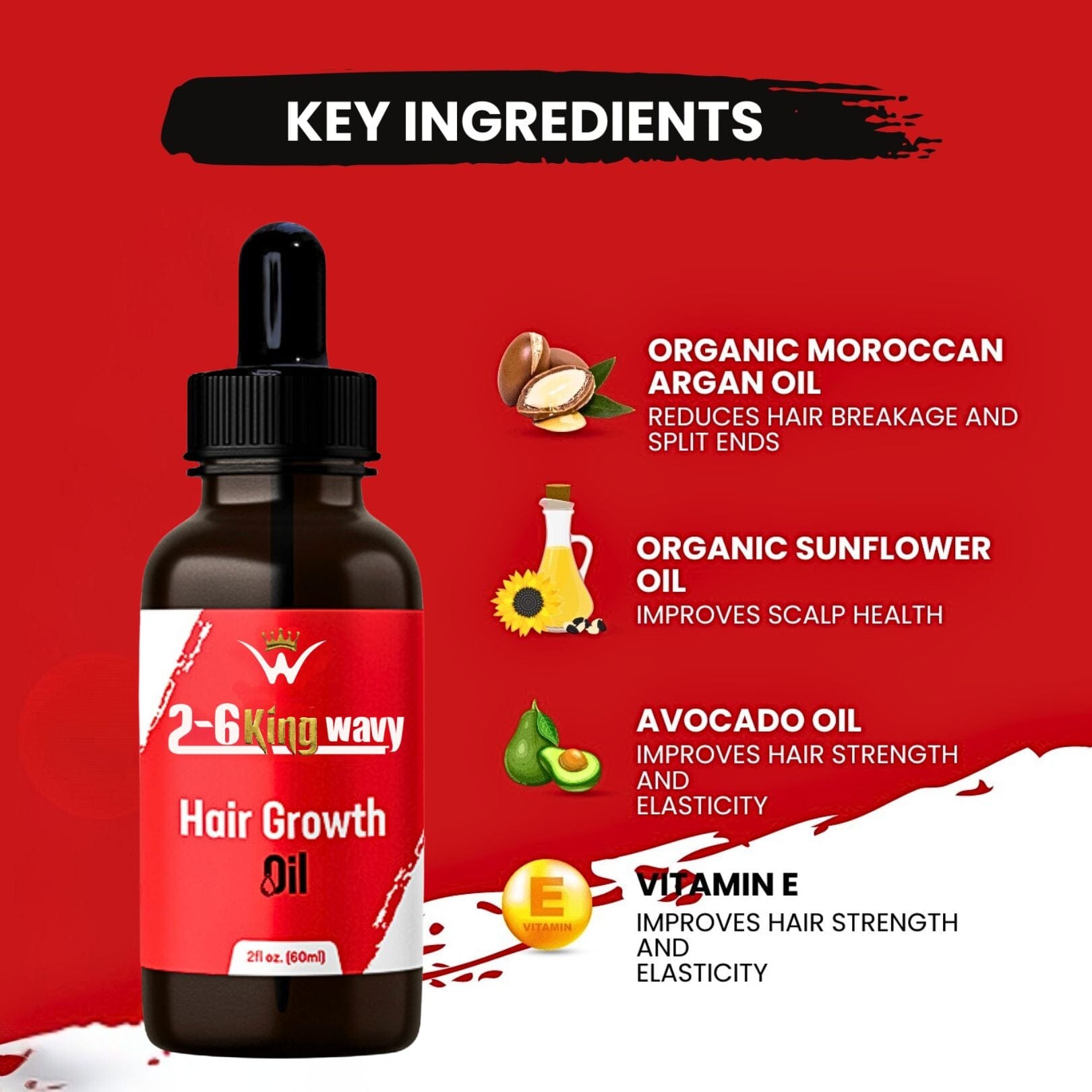 Hair Growth Oil 2oz Premium Quality Wave Natural Products 26 King Wavy Merch, LLC 