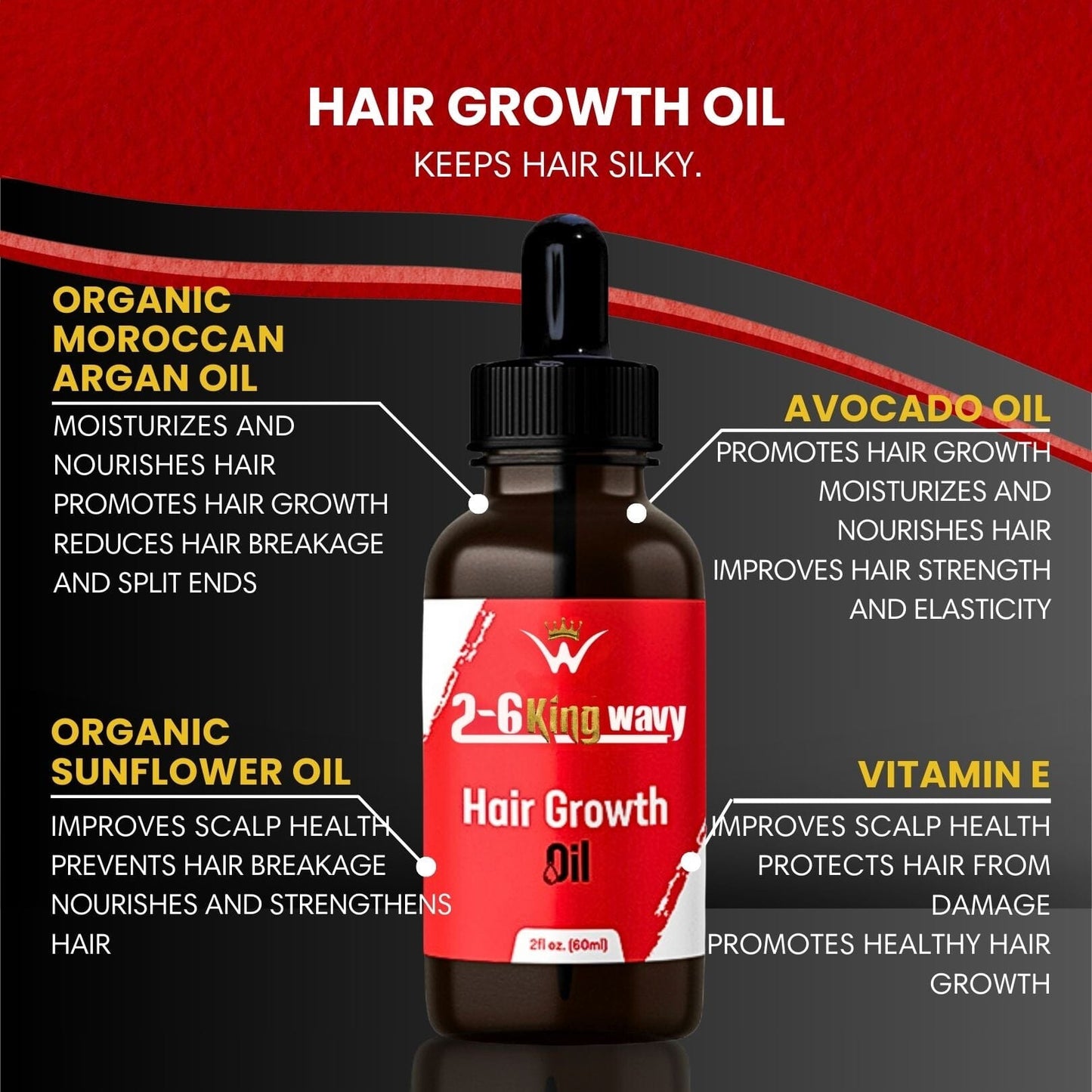 Hair Growth Oil 2oz Premium Quality Wave Natural Products 26 King Wavy Merch, LLC Mango (New Scent) 