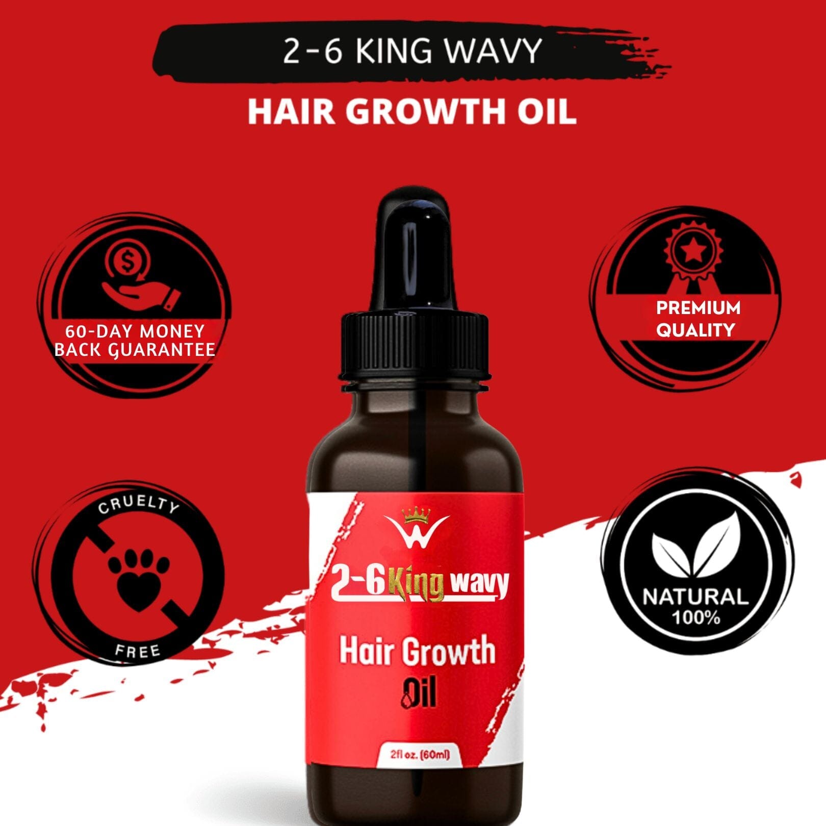 Hair Growth Oil 2oz Premium Quality Wave Natural Products 26 King Wavy Merch, LLC 