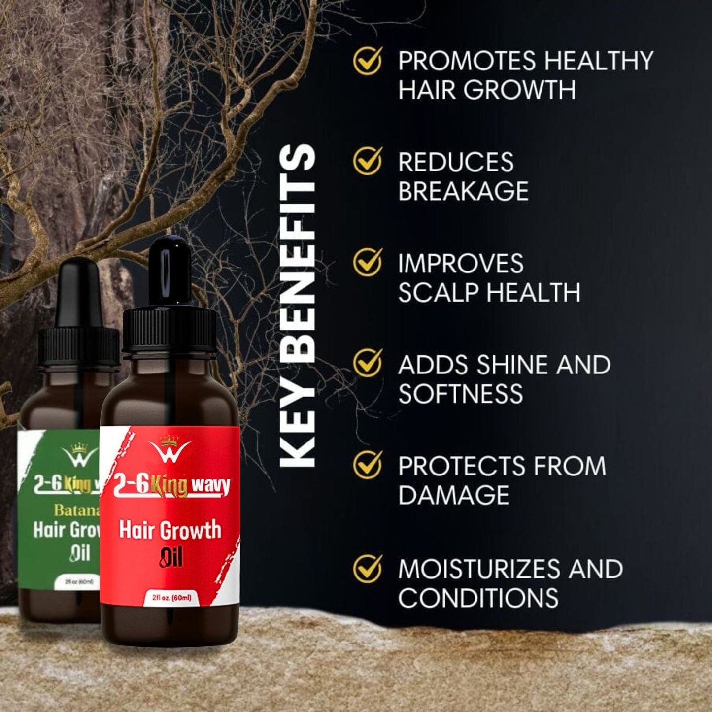 Hair Growth Oil 2oz Premium Quality Wave Natural Products 26 King Wavy Merch, LLC 