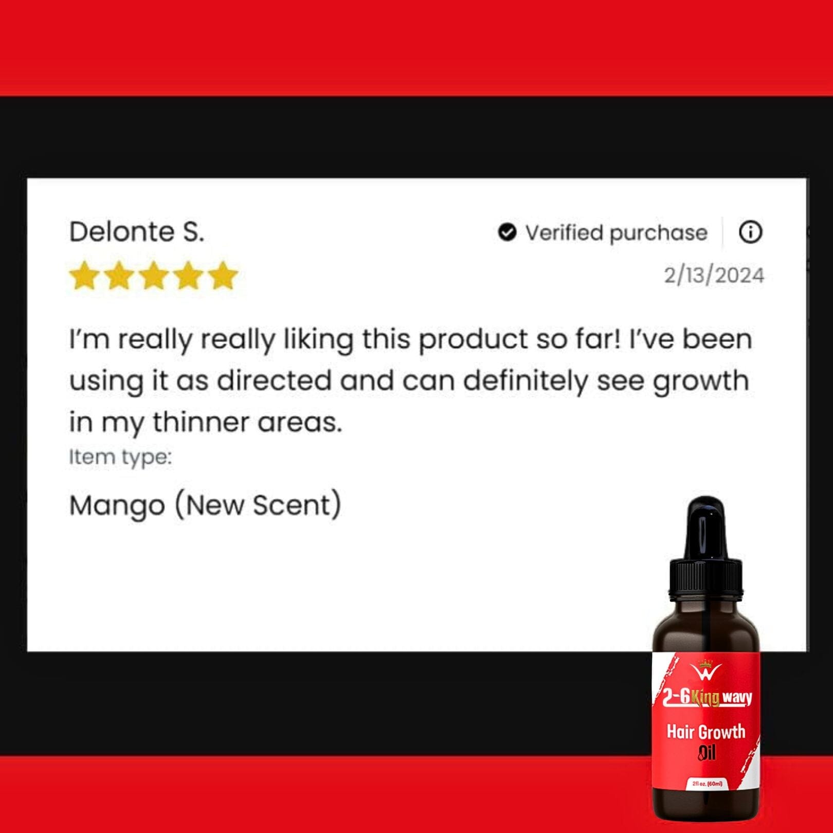 Hair Growth Oil 2oz Premium Quality Wave Natural Products 26 King Wavy Merch, LLC 