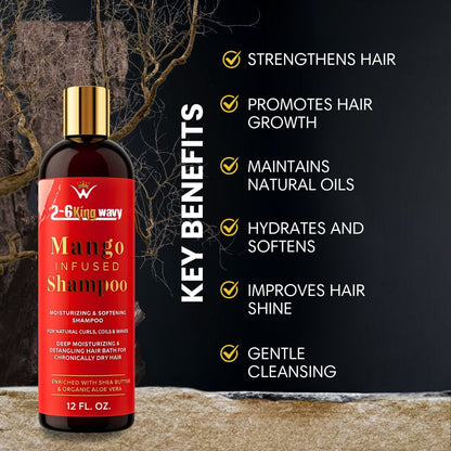 Infused Mango Shampoo 12 FL OZ Premium Quality (10% Off) Wave Natural Products 26 King Wavy Merch, LLC 