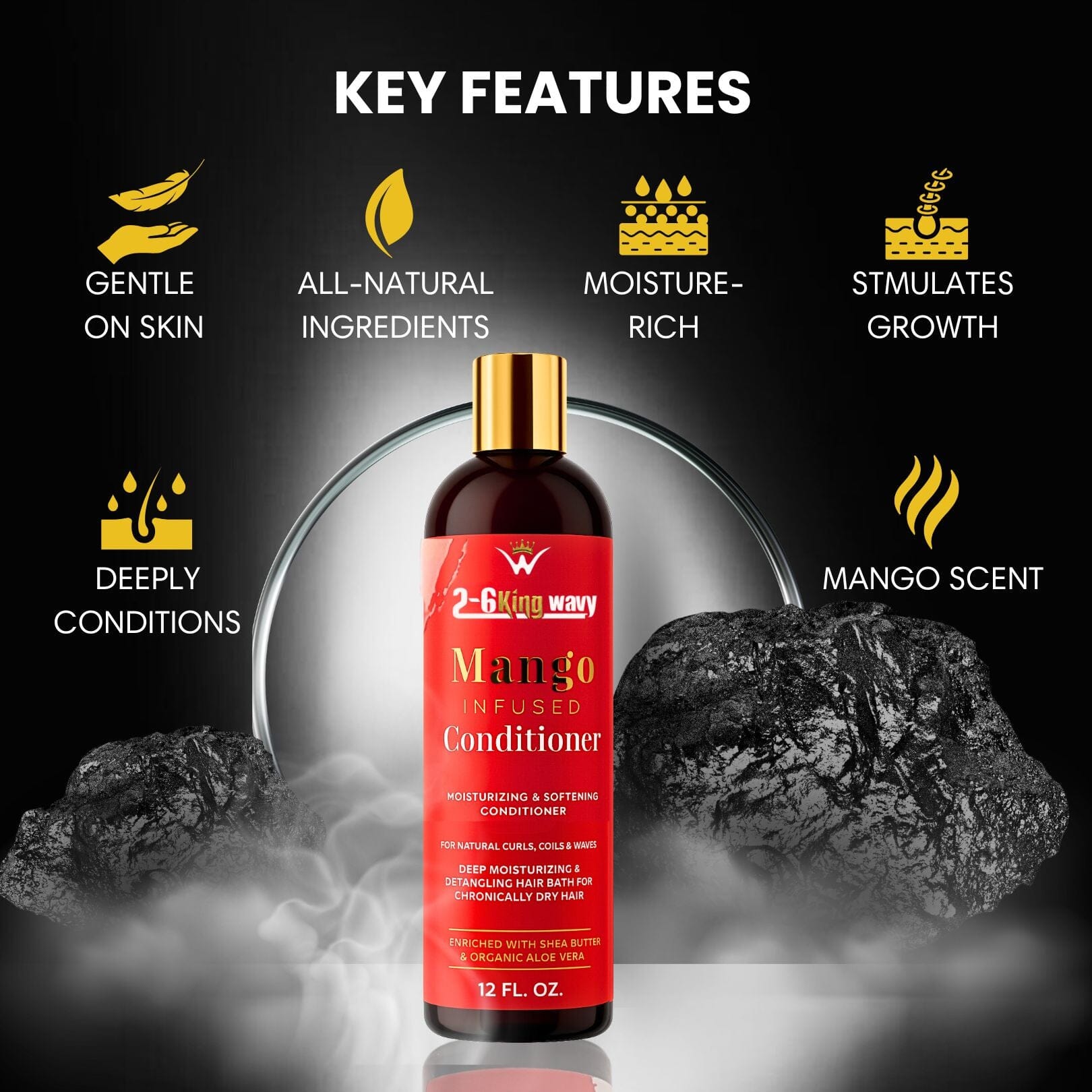 Infused Mango Conditioner (12 FL OZ) Premium Quality Wave Natural Products 26 King Wavy Merch, LLC 
