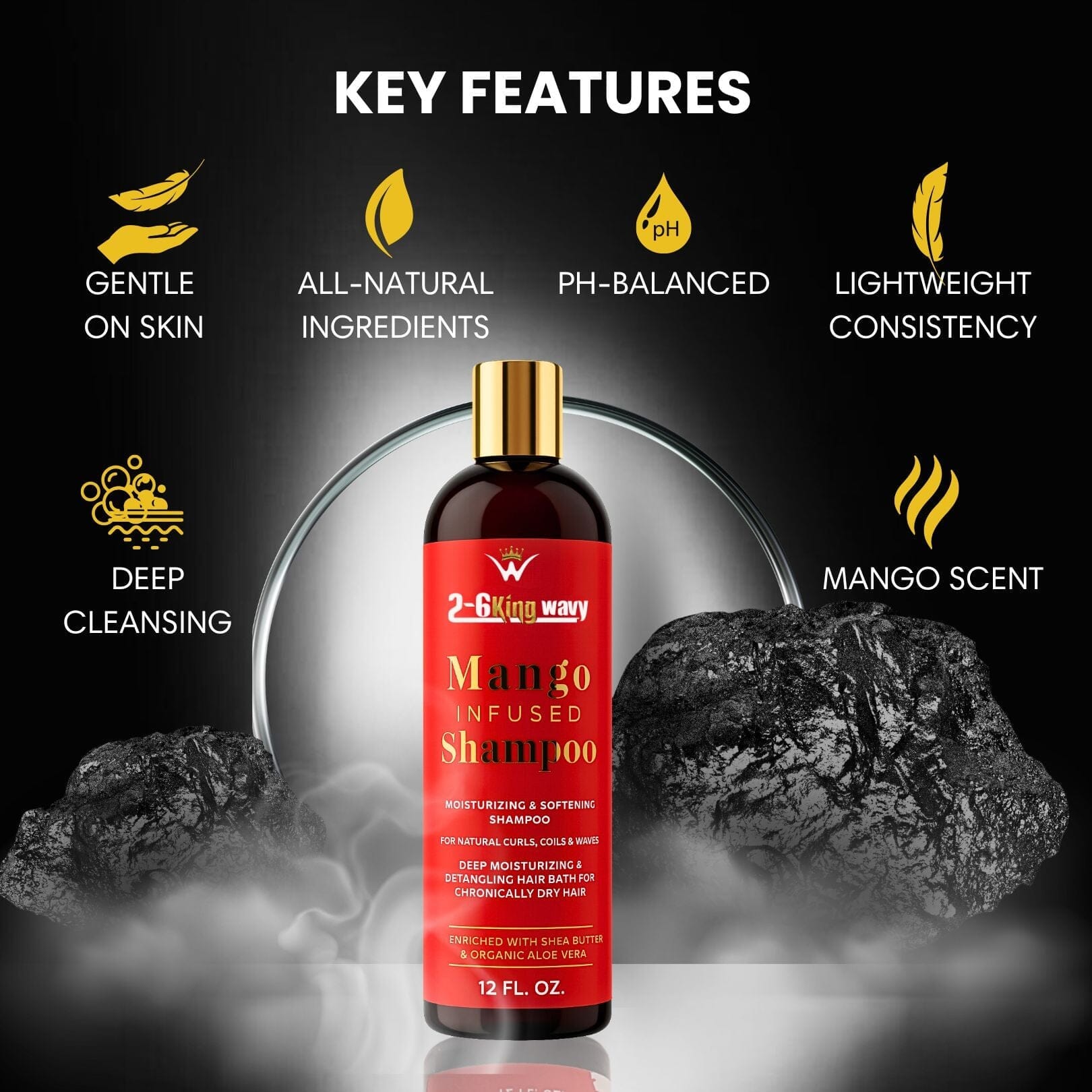 Infused Mango Shampoo 12 FL OZ Premium Quality (10% Off) Wave Natural Products 26 King Wavy Merch, LLC 