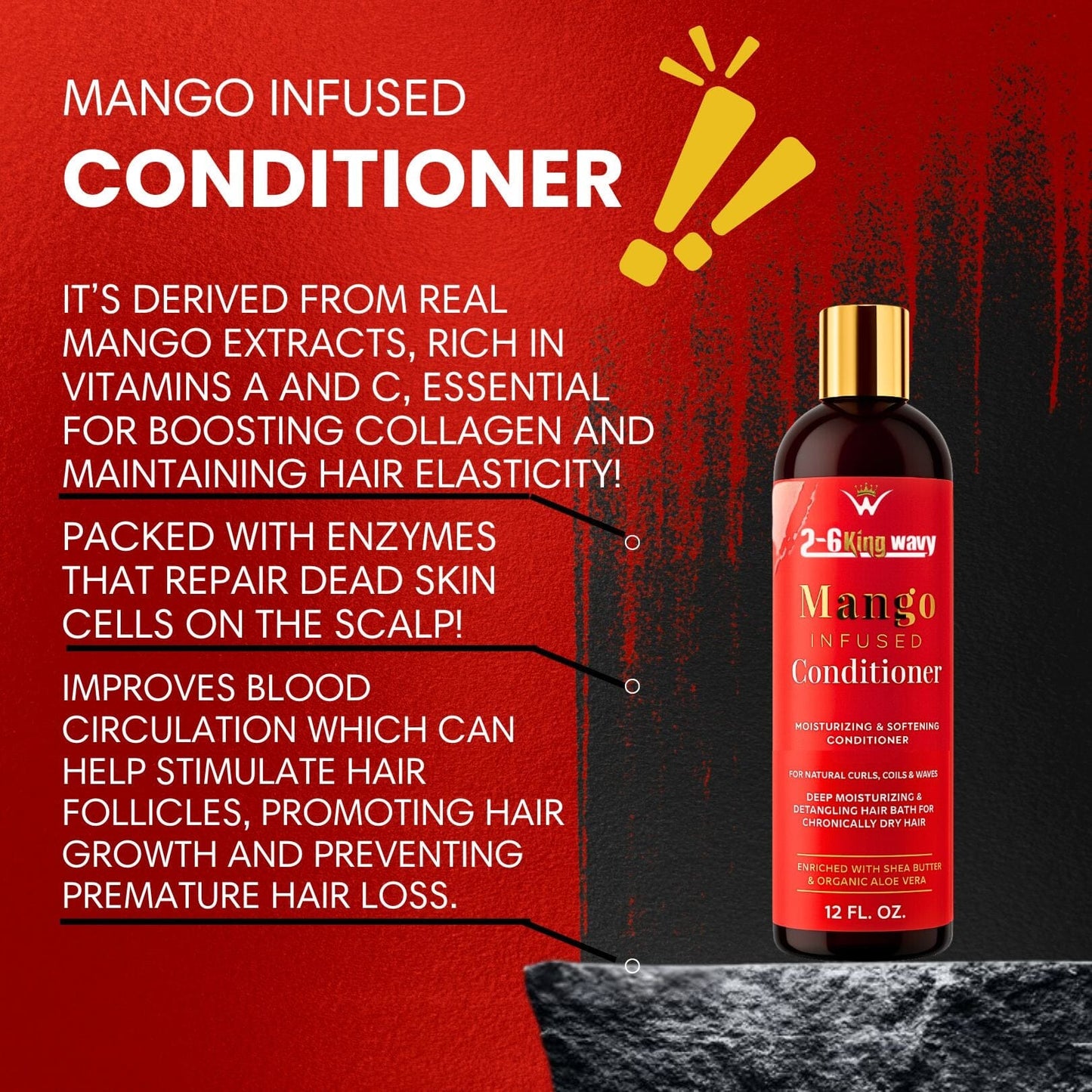 Infused Mango Conditioner (12 FL OZ) Premium Quality Wave Natural Products 26 King Wavy Merch, LLC 
