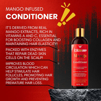 Infused Mango Conditioner (12 FL OZ) Premium Quality Wave Natural Products 26 King Wavy Merch, LLC 