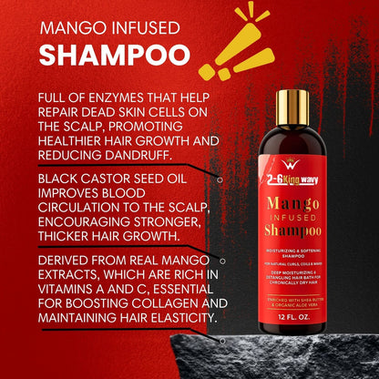 Infused Mango Shampoo 12 FL OZ Premium Quality Wave Natural Products 26 King Wavy Merch, LLC 