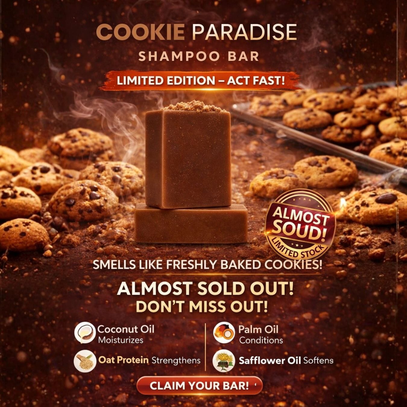 🔥PRE ORDER🔥 Cookie Paradise Shampoo Bar Wave Natural Products 2-6 King Wavy Merch 