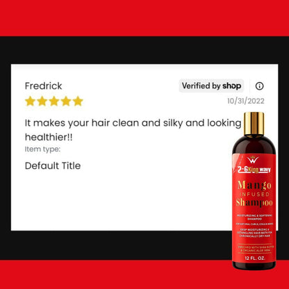 Infused Mango Shampoo 12 FL OZ Premium Quality Wave Natural Products 26 King Wavy Merch, LLC 