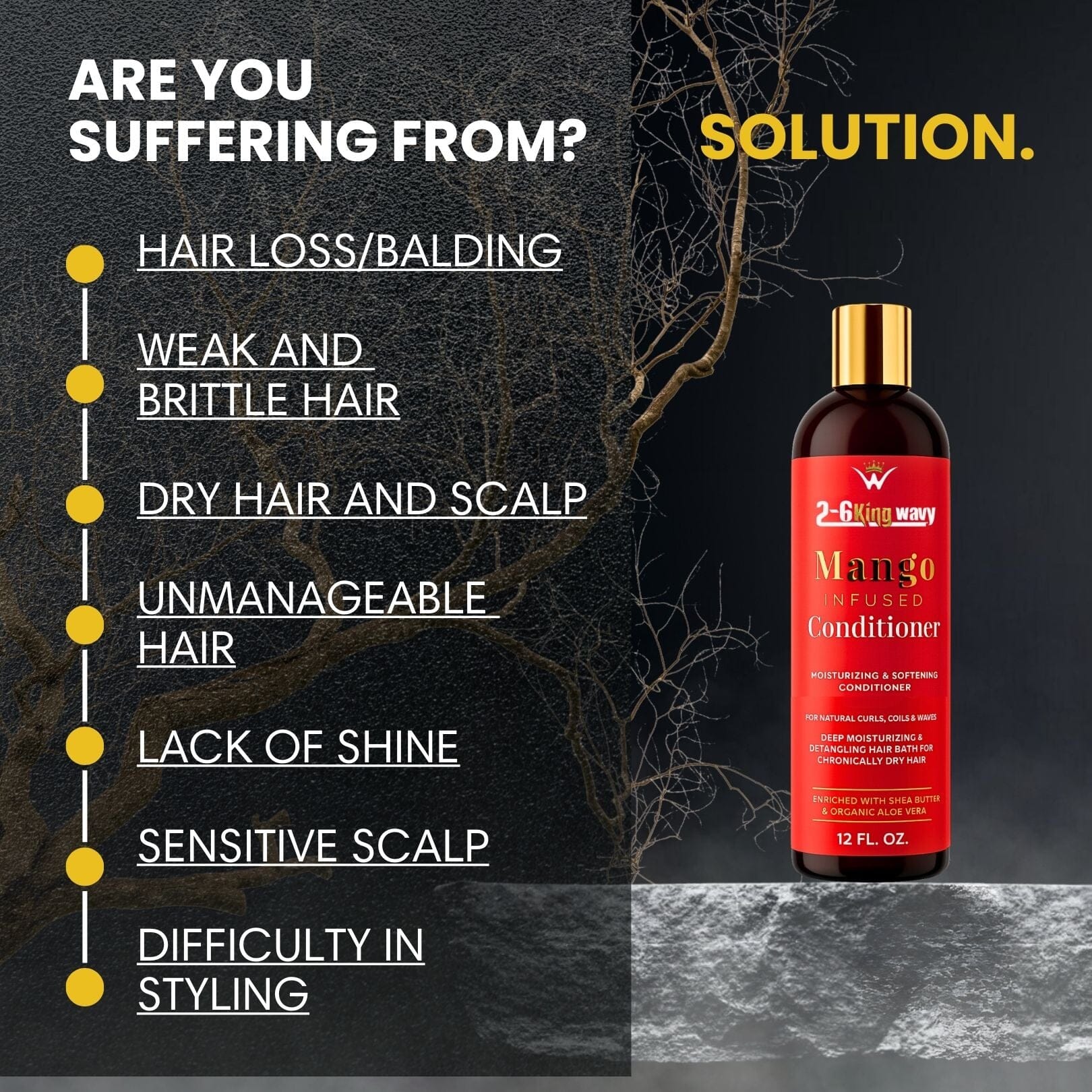 Infused Mango Conditioner (12 FL OZ) Premium Quality Wave Natural Products 26 King Wavy Merch, LLC 