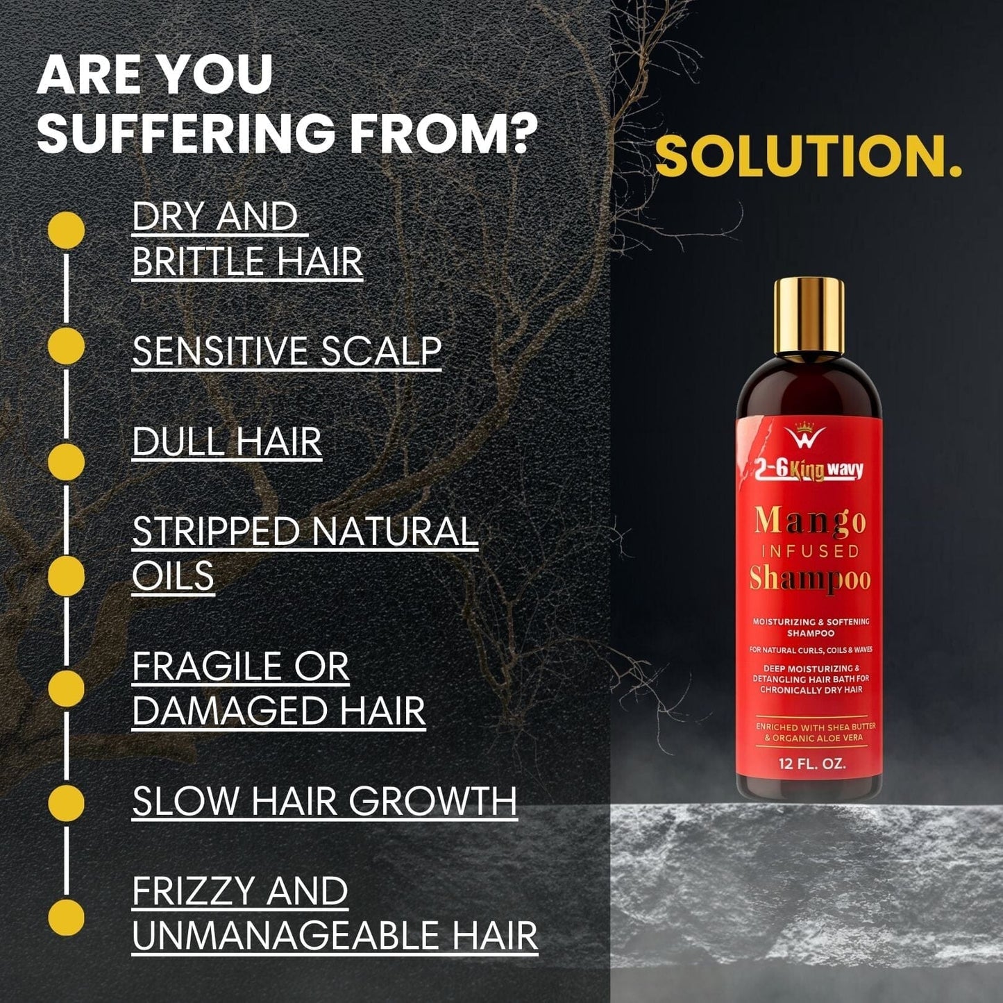 Infused Mango Shampoo 12 FL OZ Premium Quality (10% Off) Wave Natural Products 26 King Wavy Merch, LLC 