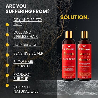 Infused Mango Shampoo & Conditioner (12 FL OZ) DUO Premium Quality Wave Natural Products 26 King Wavy Merch, LLC 