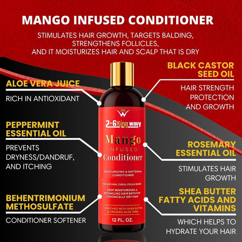 Infused Mango Shampoo 12 FL OZ Premium Quality (10% Off) Wave Natural Products 26 King Wavy Merch, LLC 