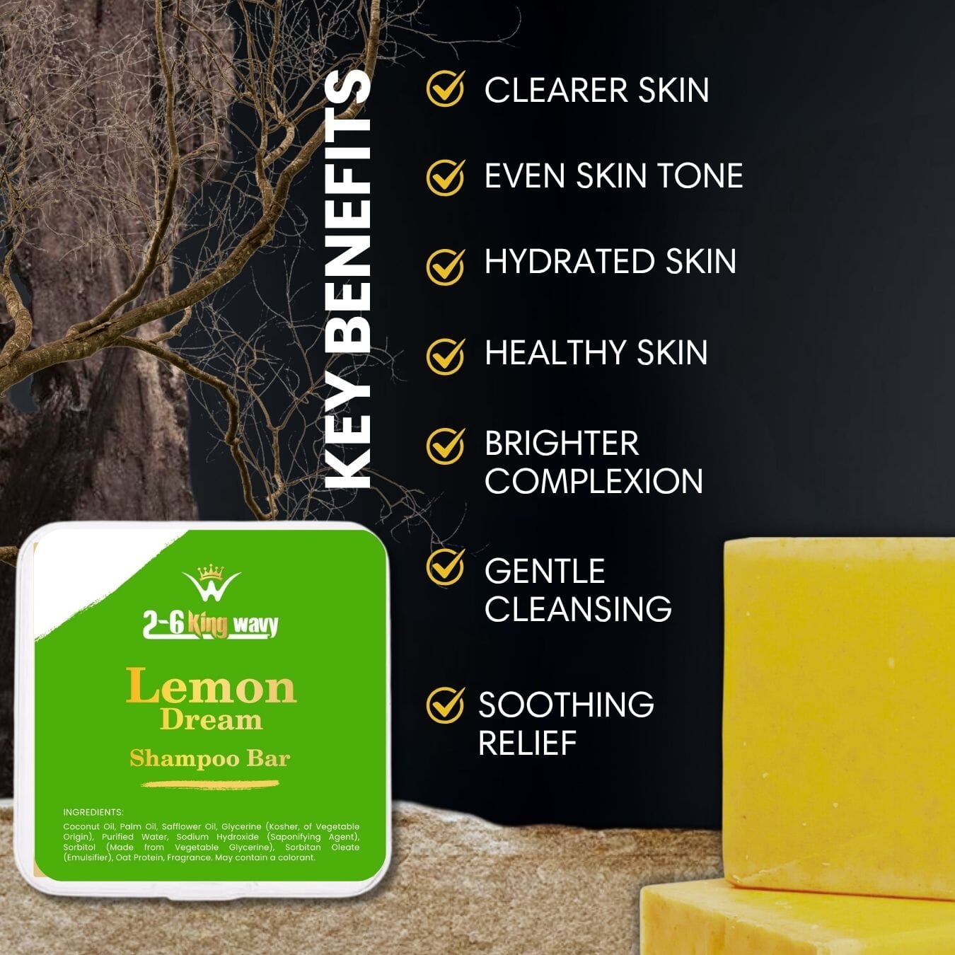 🔥PRE ORDER🔥 Lemon Dream Shampoo Bar Wave Natural Products 2-6 King Wavy Merch 