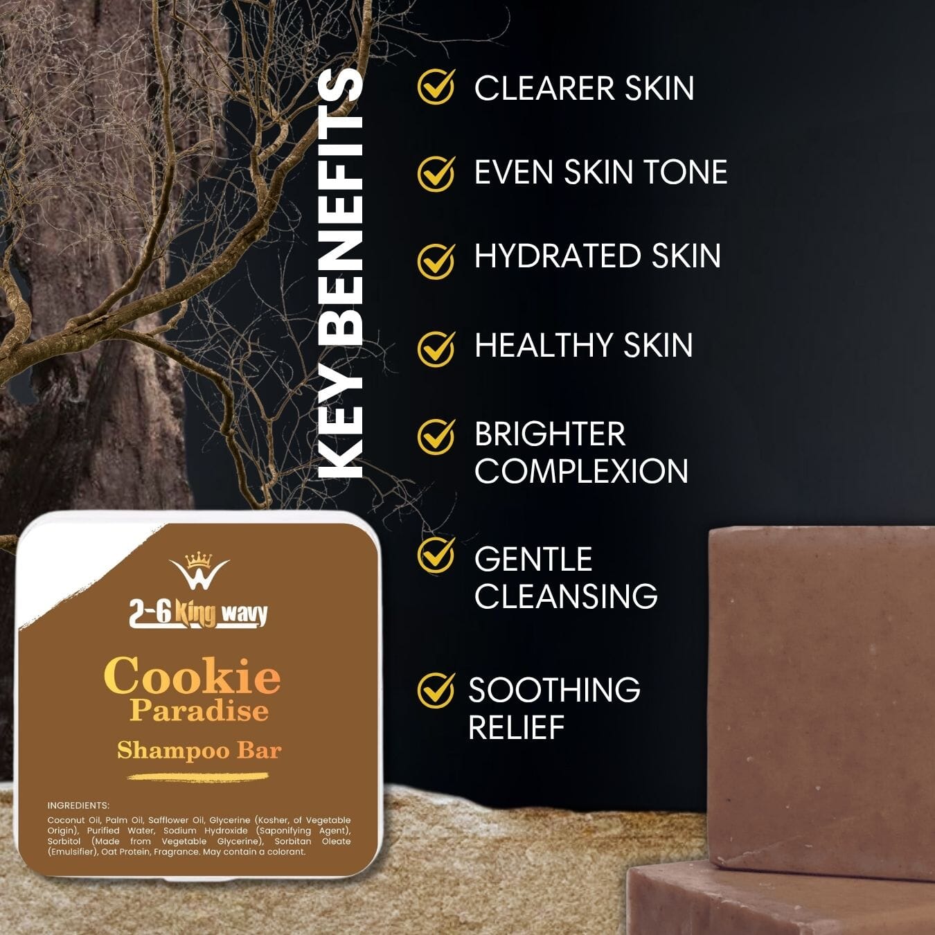 🔥PRE ORDER🔥 Cookie Paradise Shampoo Bar Wave Natural Products 2-6 King Wavy Merch 
