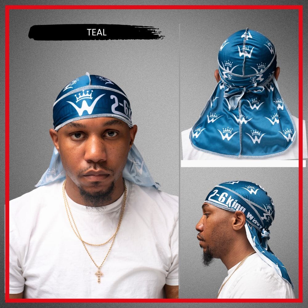 Silk Durag's Premium Quality [All Variants] Durag 26 King Wavy Merch, LLC Teal Silk 