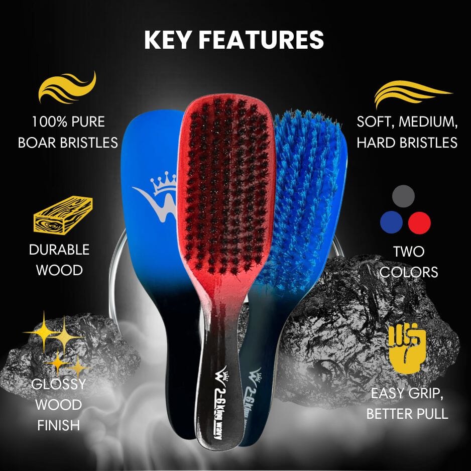 Flat Wave Brush 7 Row Premium Quality [All Variants] Flat Wave Brush 26kingwavymerch 