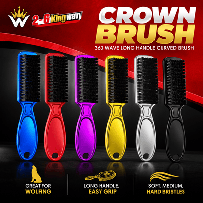 Crown Brush Long Handle Wave Brush 26 King Wavy Merch, LLC 