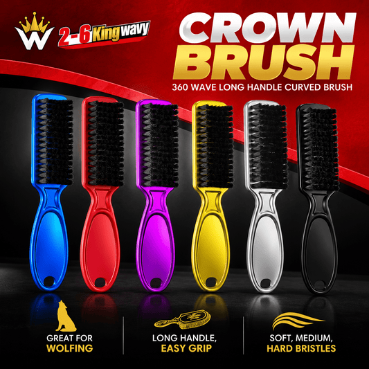 Crown Brush Long Handle Wave Brush 26 King Wavy Merch, LLC 