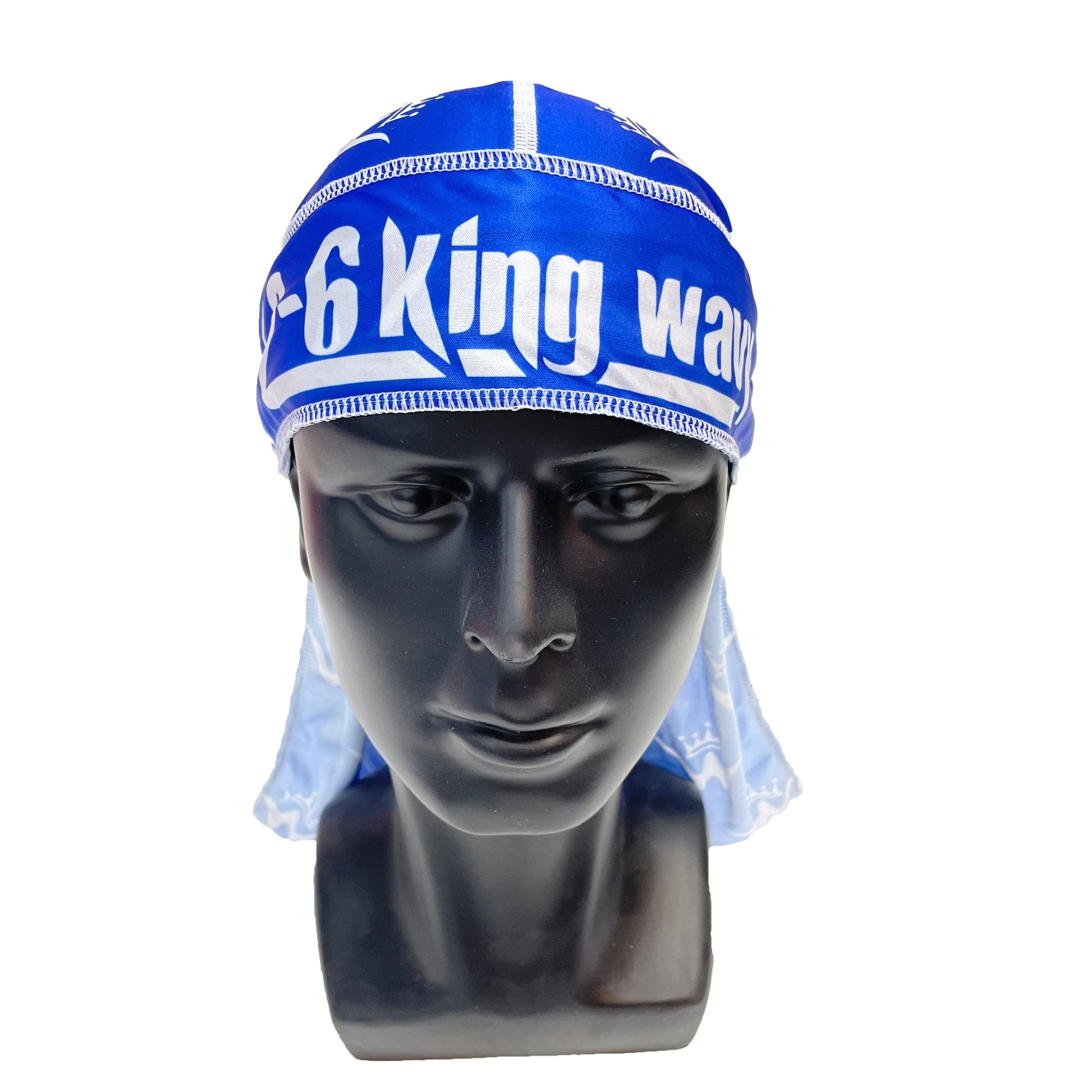 DuRag Nipsey Blue Silk Premium Quality Durag 26 King Wavy Merch, LLC 