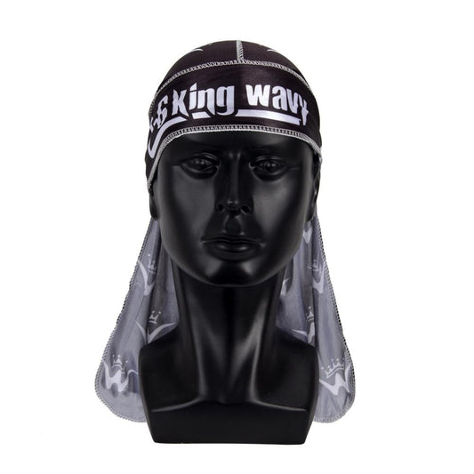 DuRag Black Silk (White W Logo) Premium Quality DuRag 26 King Wavy Merch, LLC 
