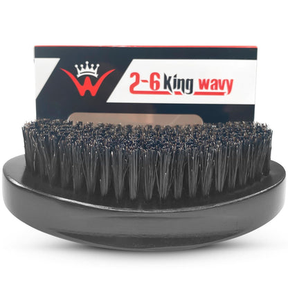 Black Medium Hard Brush 360 Wave Premium 360 Palm Wave Brush 26 King Wavy Merch, LLC 